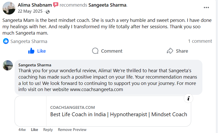 alima - review for best healer in india - sangeeta sharma