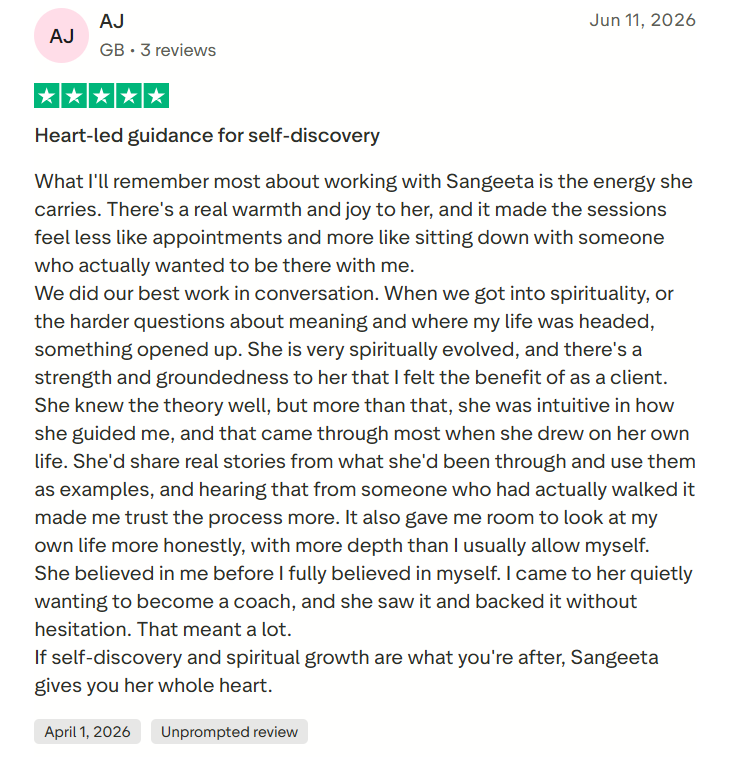 how coach sangeeta helps her client on the journey of self transformation